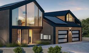 Enphase soalr and battery 2 enphase solar panels on a home with all glass front.