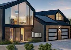 enphase solar panels on a home with all glass front.